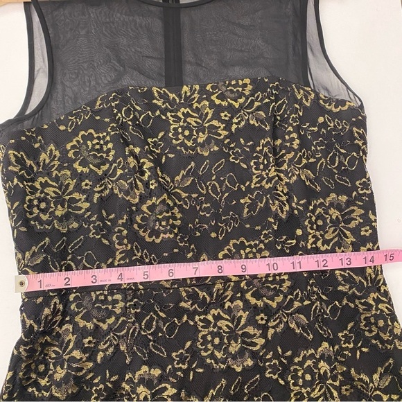 Diane von Furstenberg || Nisha Lace Mini Dress Black Gold 10 - Picture 7 of 11